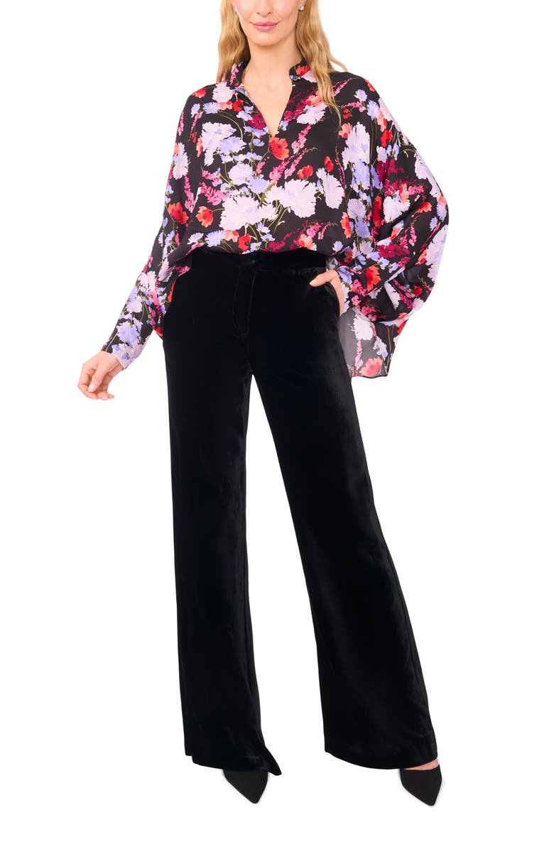 Ted Baker Alicia Floral Dolman Sleeve Top, Alternate, color, Rich Black