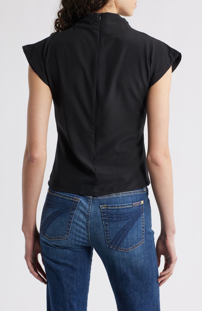 NIKKI LUND Jade Asymmetric Drape Top, Alternate, color, Black