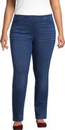 Lands' End Starfish High Rise Knit Denim Straight Jeans