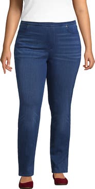 Lands' End Starfish High Rise Knit Denim Straight Jeans
