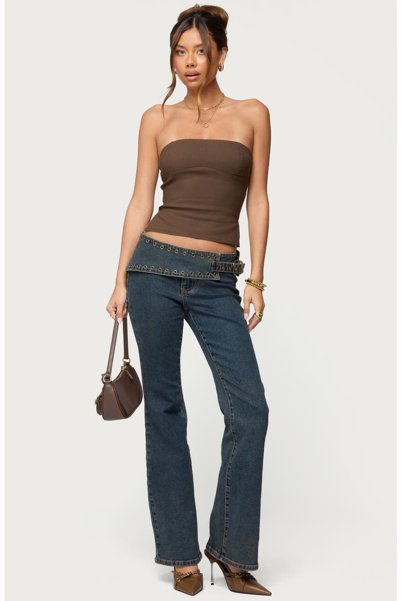 Sade Strapless Side Slit Top, Alternate, color, OLIVE