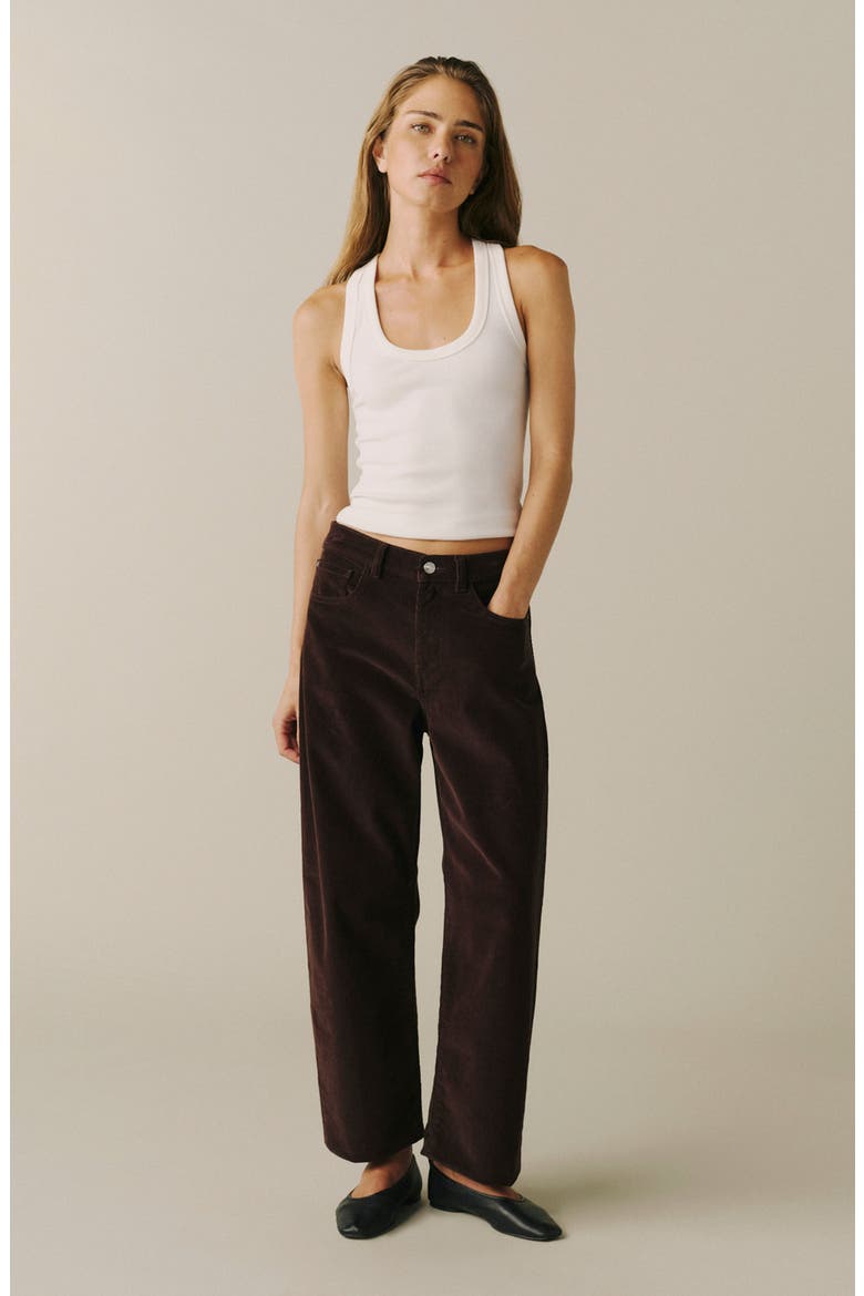 BNA Soft Curve Barrel Leg Corduroy Pants, Alternate, color, AMERICANO