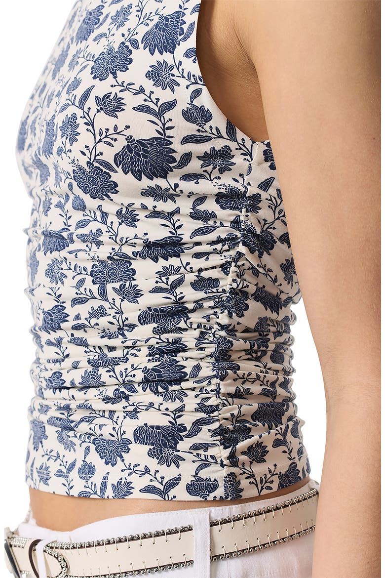 Luca Print Shirred Tank, Alternate, color, SALUTE MULTI