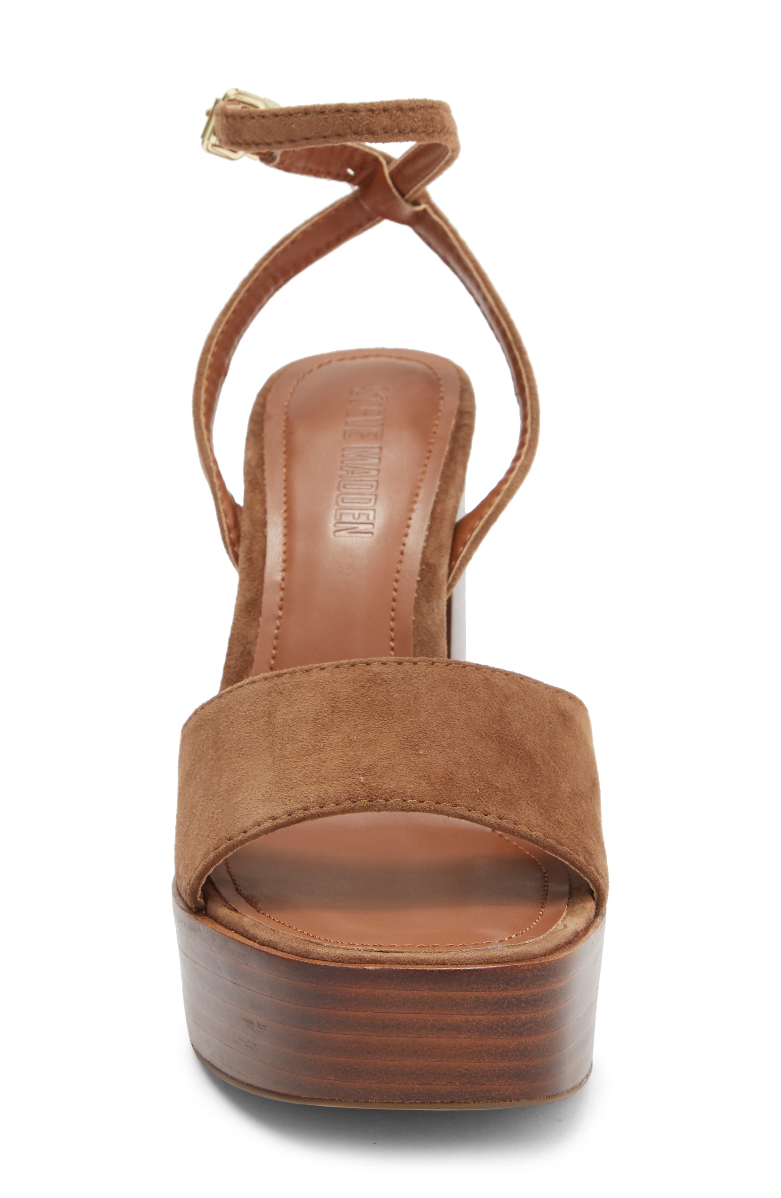 Steve Madden Floria Platform Ankle Strap Sandal, Alternate, color, Chestnut Suede