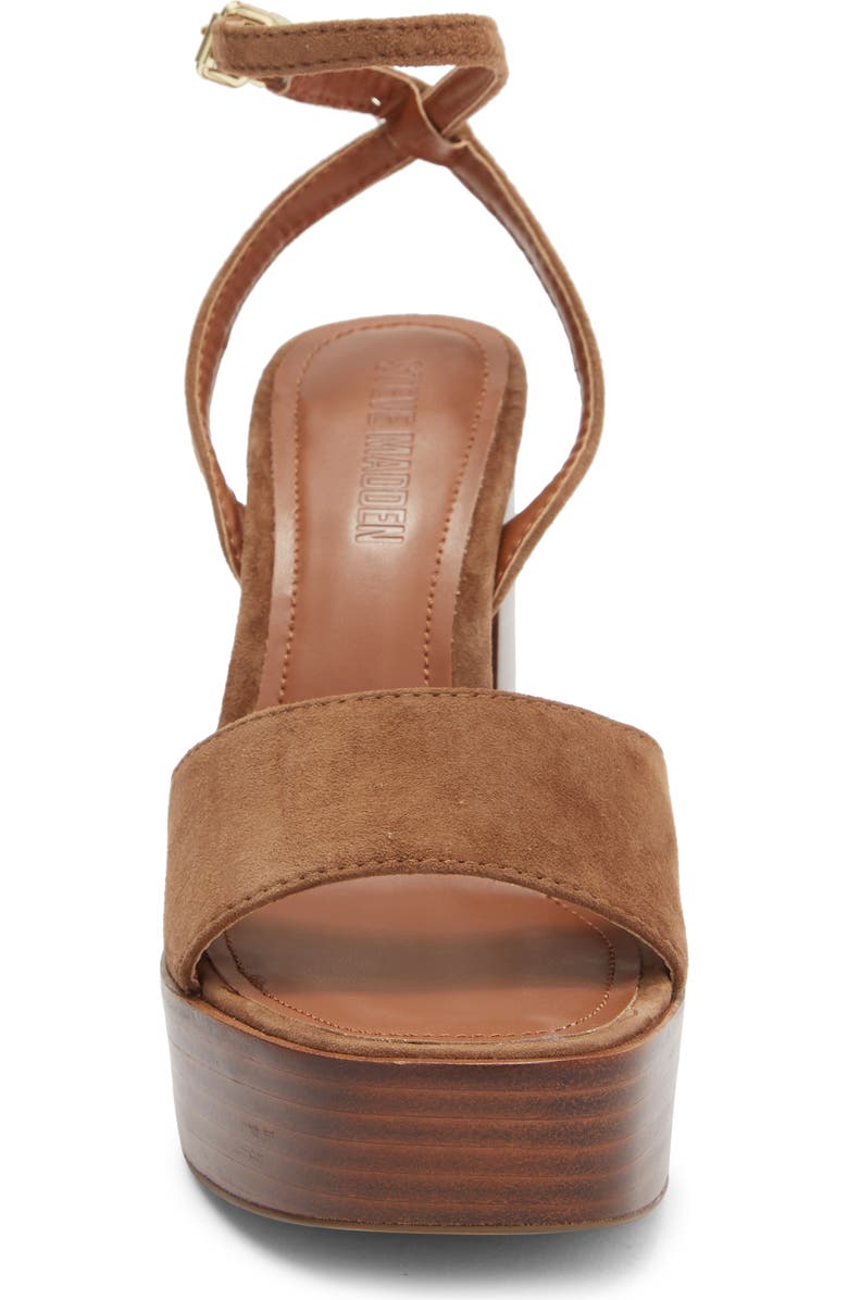 Steve Madden Floria Platform Ankle Strap Sandal, Alternate, color, Chestnut Suede