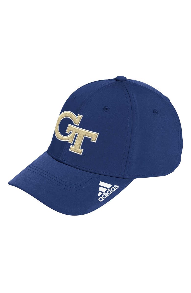 adidas Men's adidas Navy Georgia Tech Yellow Jackets Locker Room Logo Flex Hat, Main, color, 