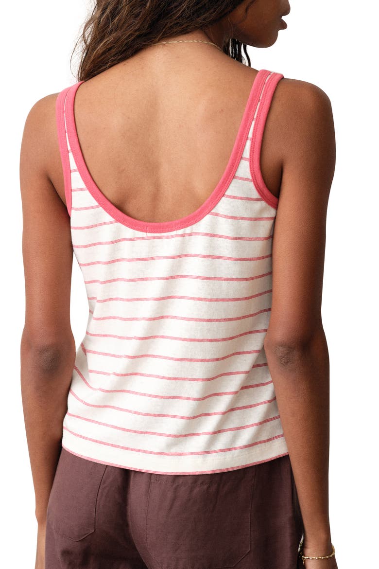 Laci Stripe Hemp & Cotton Tank, Alternate, color, RED AND CREAM STRIPE