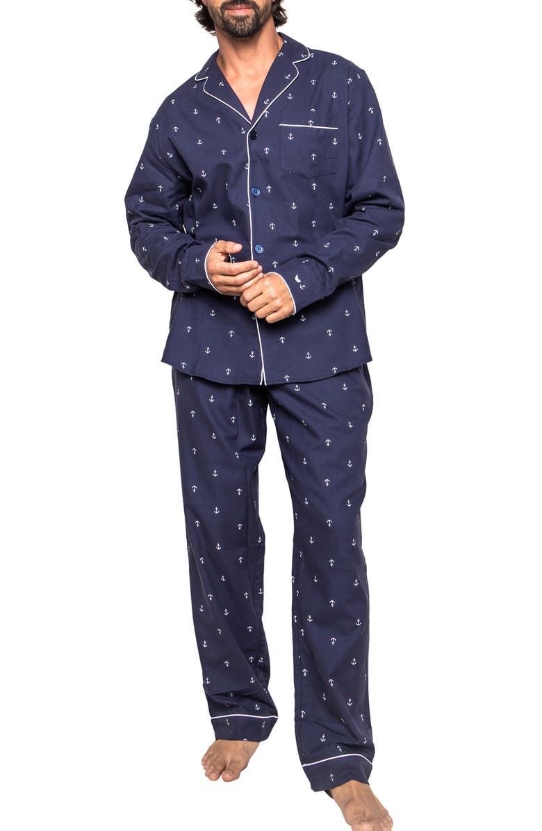 Petite Plume Portsmouth Anchors Pajamas, Main, color,