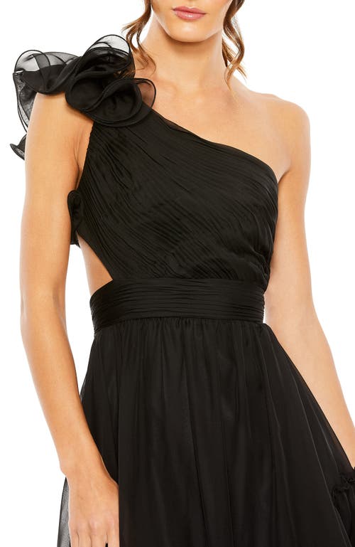 MAC DUGGAL MAC DUGGAL RUFFLED ONE SHOULDER ASYMMETRICAL GOWN 