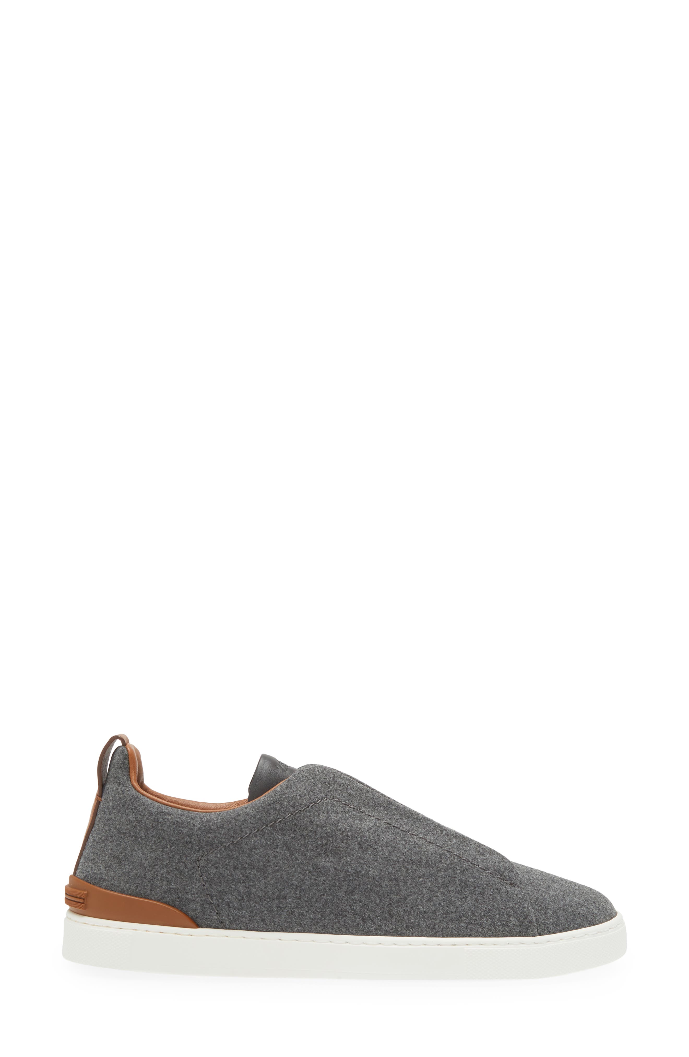 ZEGNA Triple Stitch Wool Blend Slip-On Sneaker, Alternate, color, 
