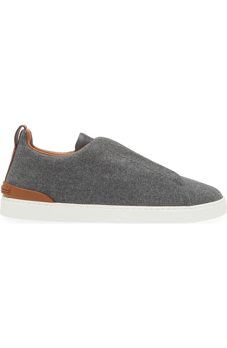 ZEGNA Triple Stitch Wool Blend Slip-On Sneaker, Alternate, color,