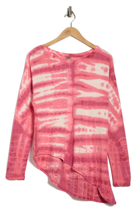 Tie Dye Asymmetrical High-Low Hem Sweater