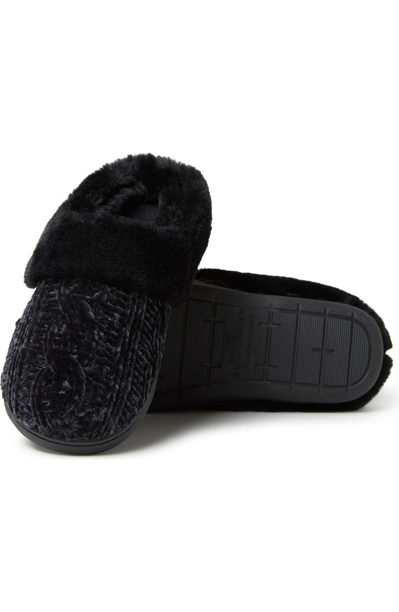 DEARFOAMS Claire Cable Knit Chenille Clog Slipper, Alternate, color, Black