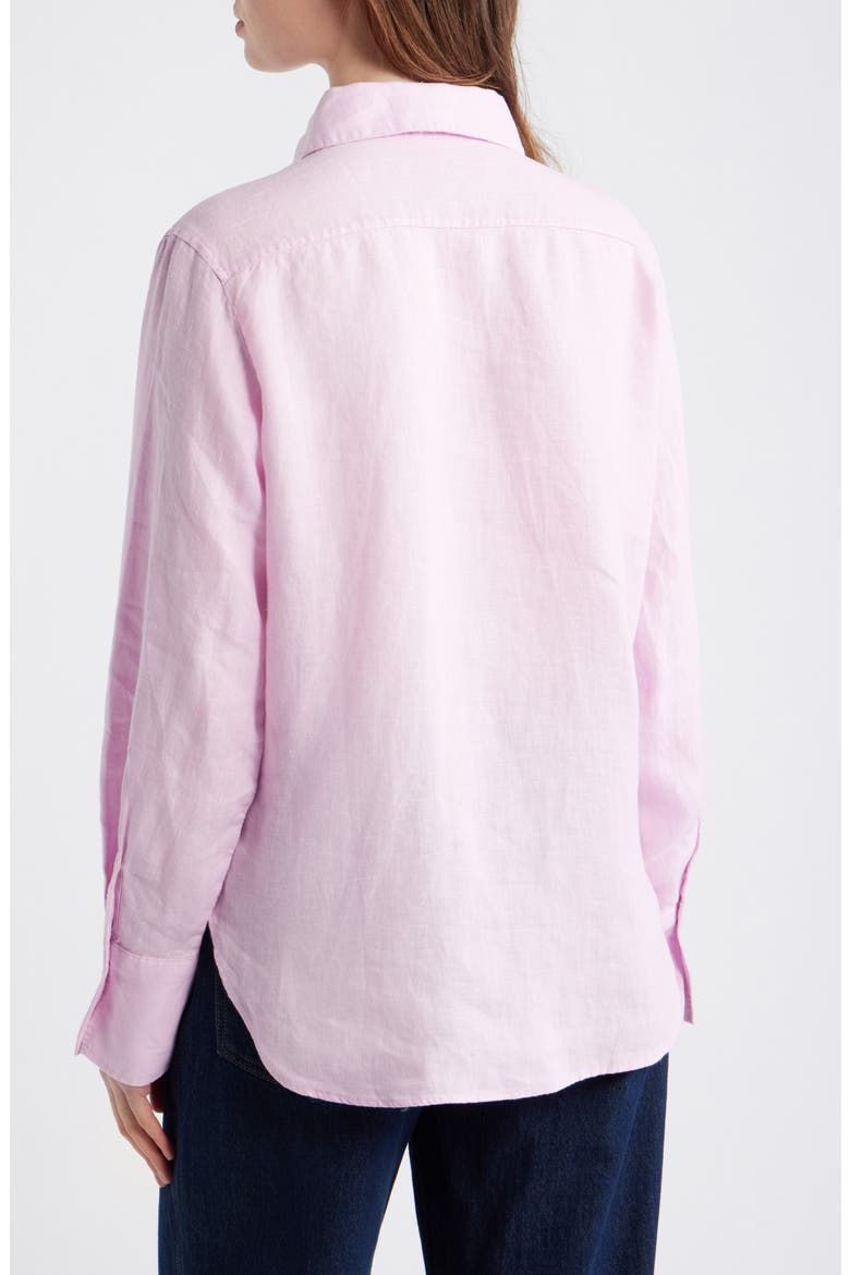 Samara Linen Button-Up Shirt, Alternate, color, PINK