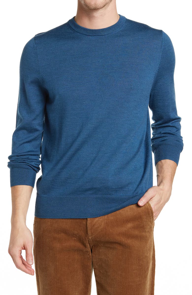 Brooks Brothers Crewneck Merino Wool Sweater, Main, color, 