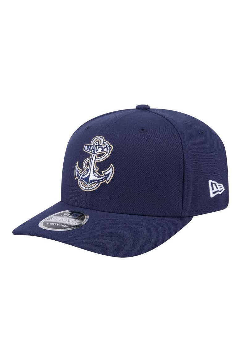 Men's New Era Navy Navy Midshipmen 9SEVENTY Stretch-Snap Adjustable Hat, Main, color, Navy
