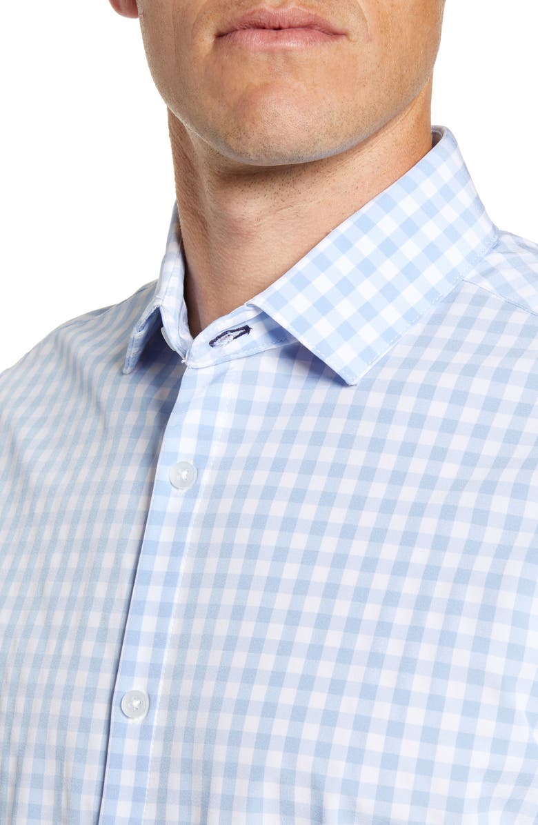 Mizzen+Main Hampton Trim Fit Gingham Performance Shirt, Alternate, color,