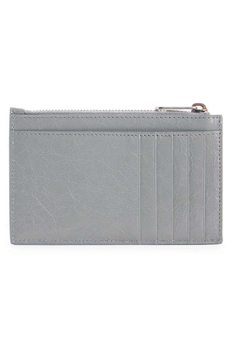 Superb Leather Card Case, Alternate, color, 1108 BALENCIAGA GREY