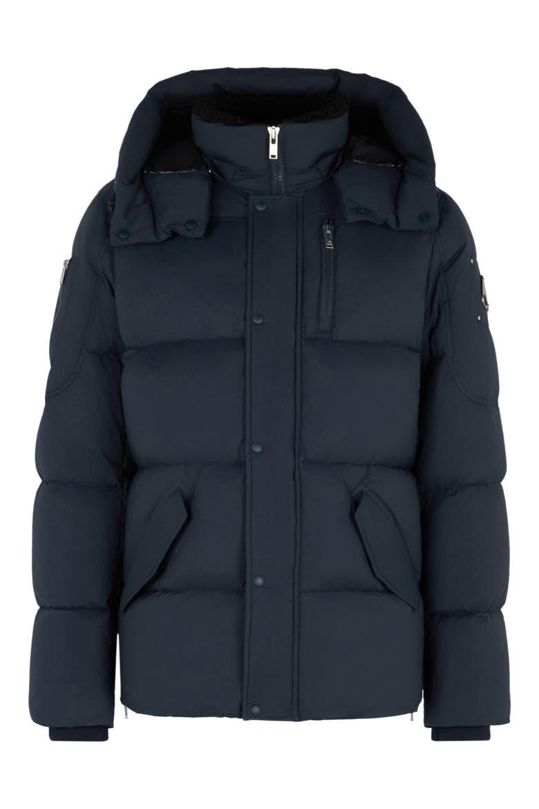Everest 3Q Quilted Down Hooded Jacket, Alternate, color, NAVY