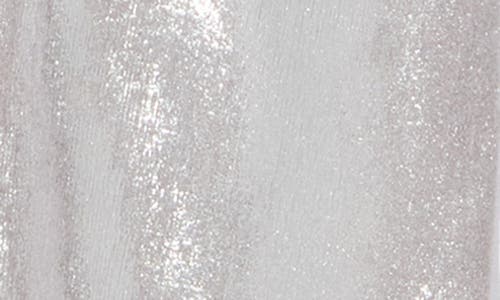 Marina Metallic Short Sleeve Midi Dress In Silver
