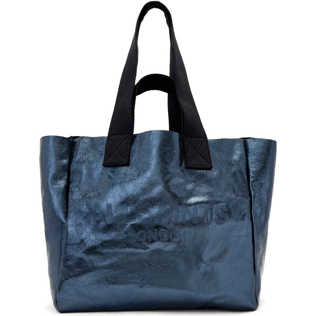 Allsaints Izzy Leather Tote In Blue
