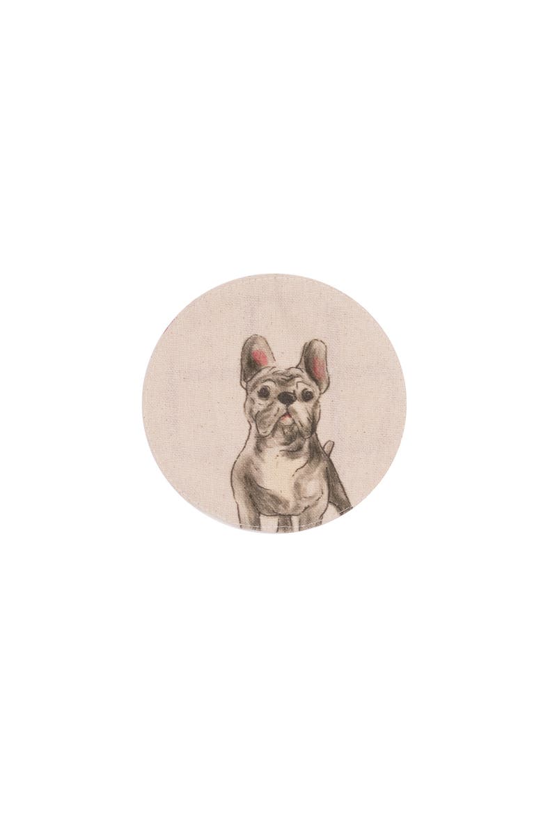 Vintage Dog Pet Cotton Set of 4 Drink Coasters 4", Alternate, color, Red