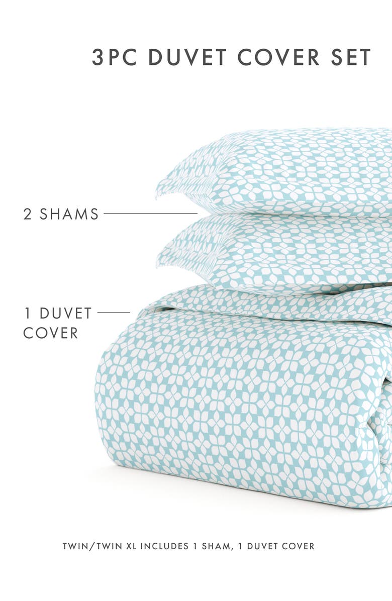 HOMESPUN HOME SPUN Premium Ultra Soft Starlight Pattern 3-Piece Duvet Cover Set, Alternate, color, Aqua