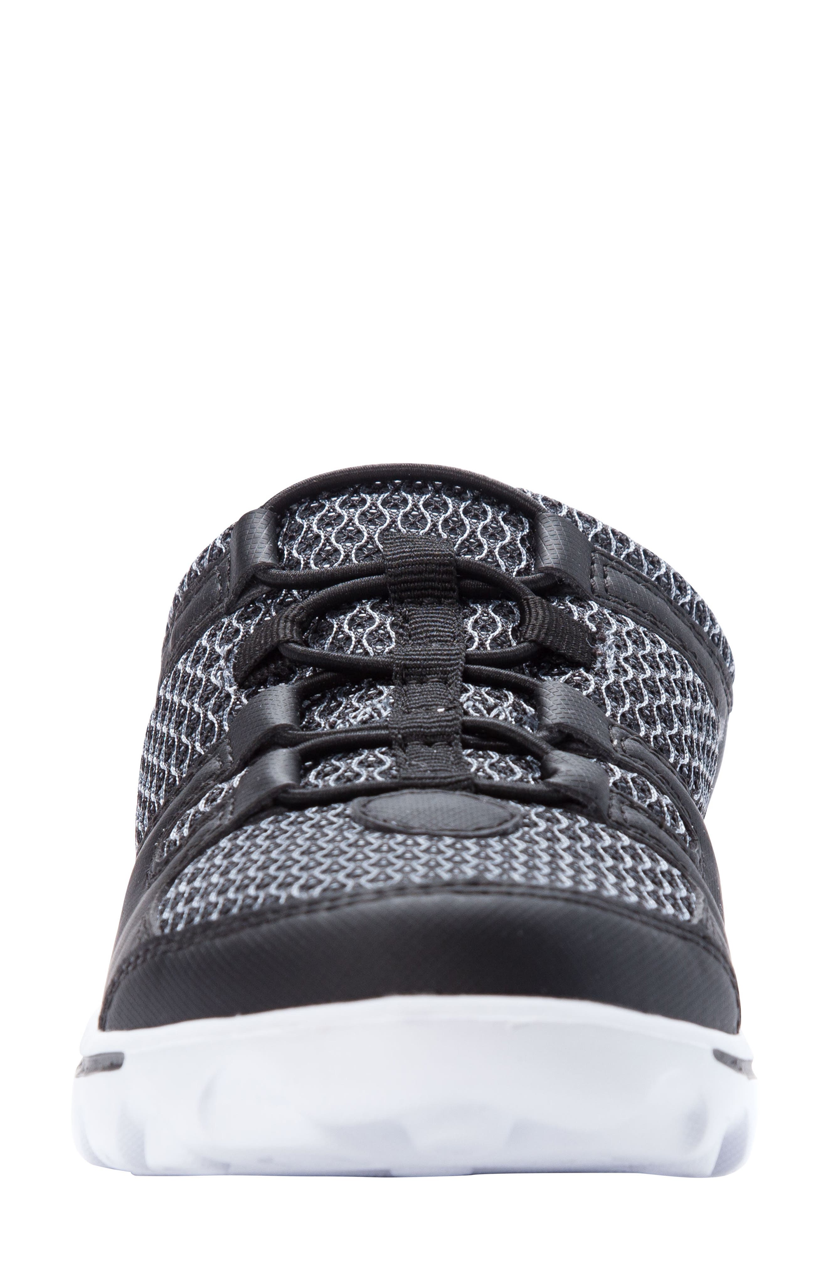 Propét Travelactiv Mesh Slide Sneaker, Alternate, color, Black Fabric