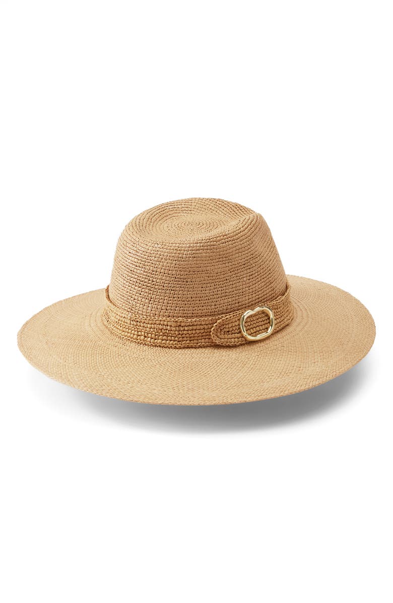 Helen Kaminski Chantania Raffia Fedora Hat, Alternate, color, Barley