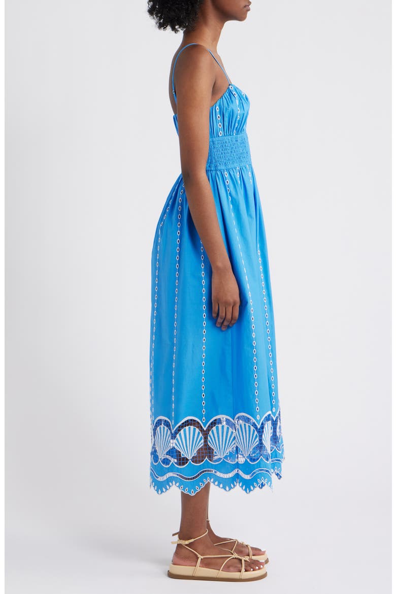 Murano Embroidered Eyelet Cotton Sundress, Alternate, color, FRENCH BLUE