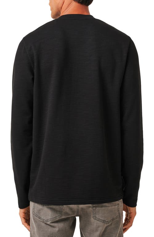 Travismathew Man About Town Long Sleeve Logo Embroidered T-shirt In Black