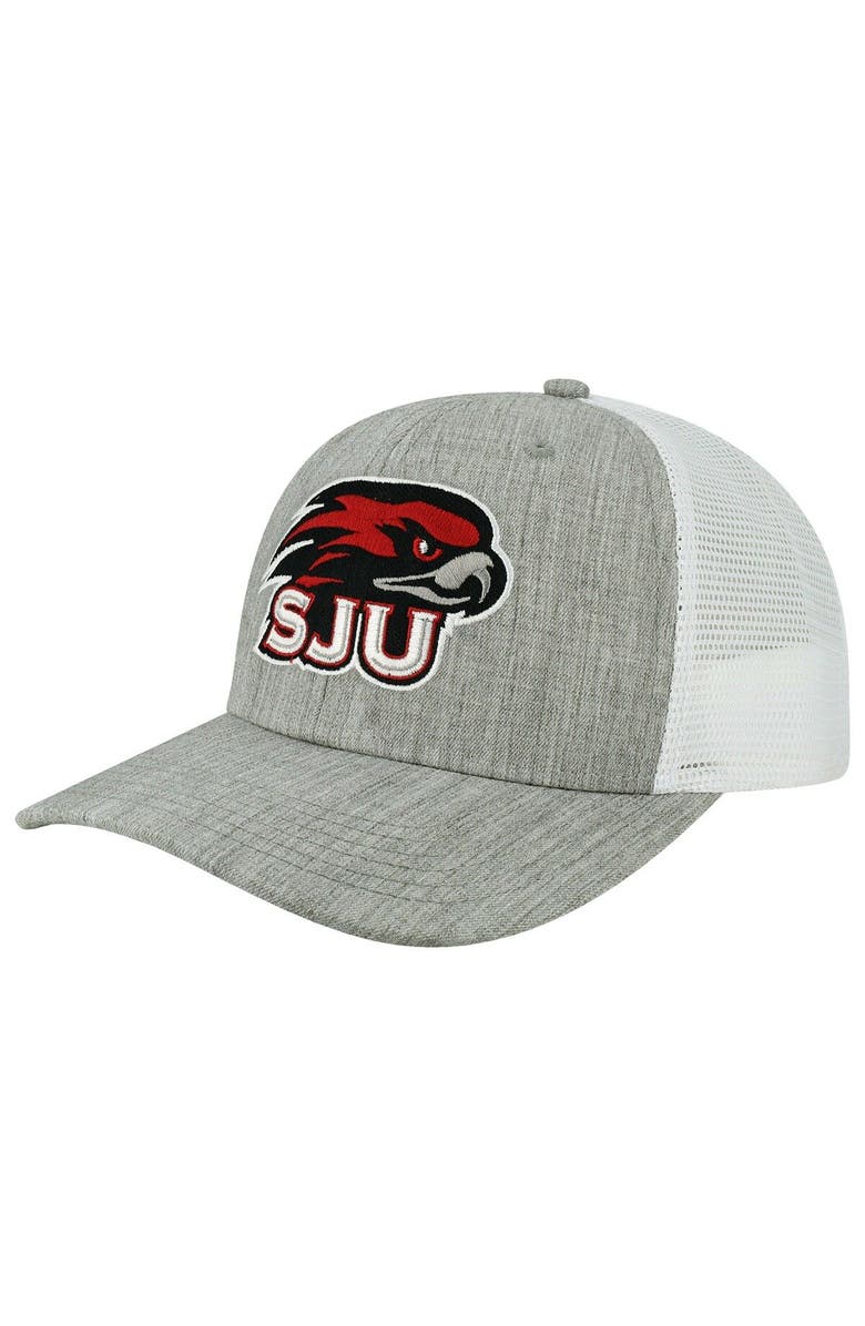 LEGACY ATHLETIC Men's Legacy Athletic Heather Gray/White Saint Joseph's Hawks The Champ Trucker Snapback Hat, Main, color, 