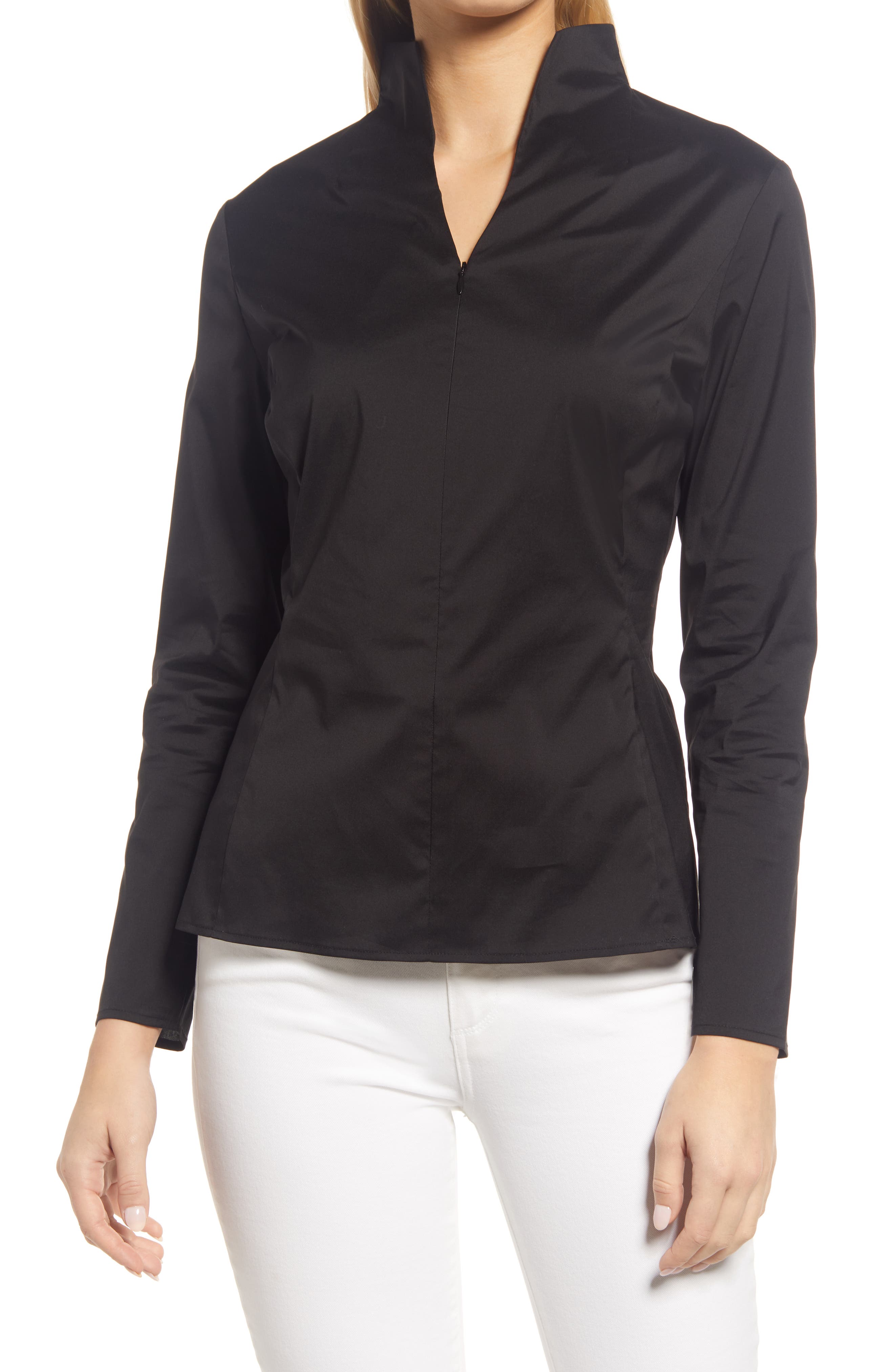 Quarter Zip Funnel Neck Shirt