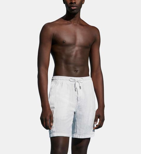 Men's Linen Bermuda Cargo Pockets Shorts
