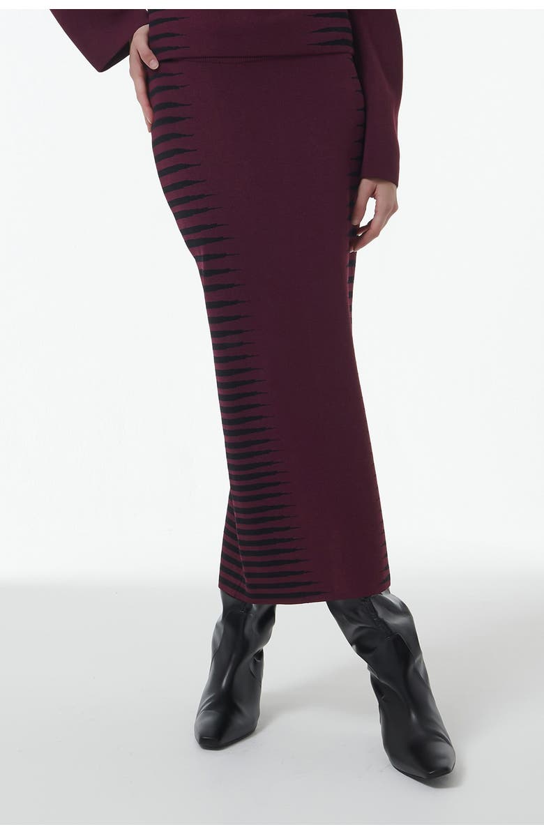 Leem Jacquard Pencil Skirt - Shorter Length, Alternate, color, Red