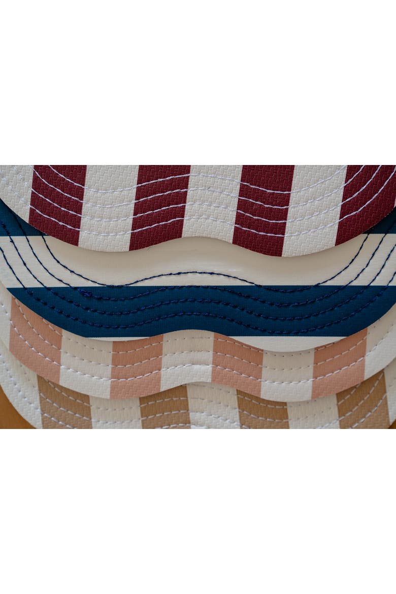 Retro Striped Faux Leather Placemat, Alternate, color, Wine