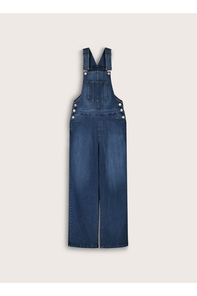 Joanna Stretch Wide Leg Dungarees, Alternate, color, Washed Indigo