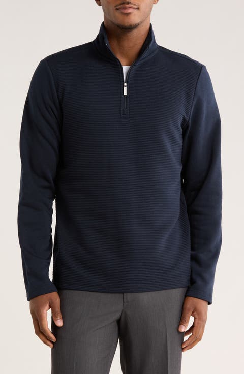Ottoman Textured Half Zip Pullover