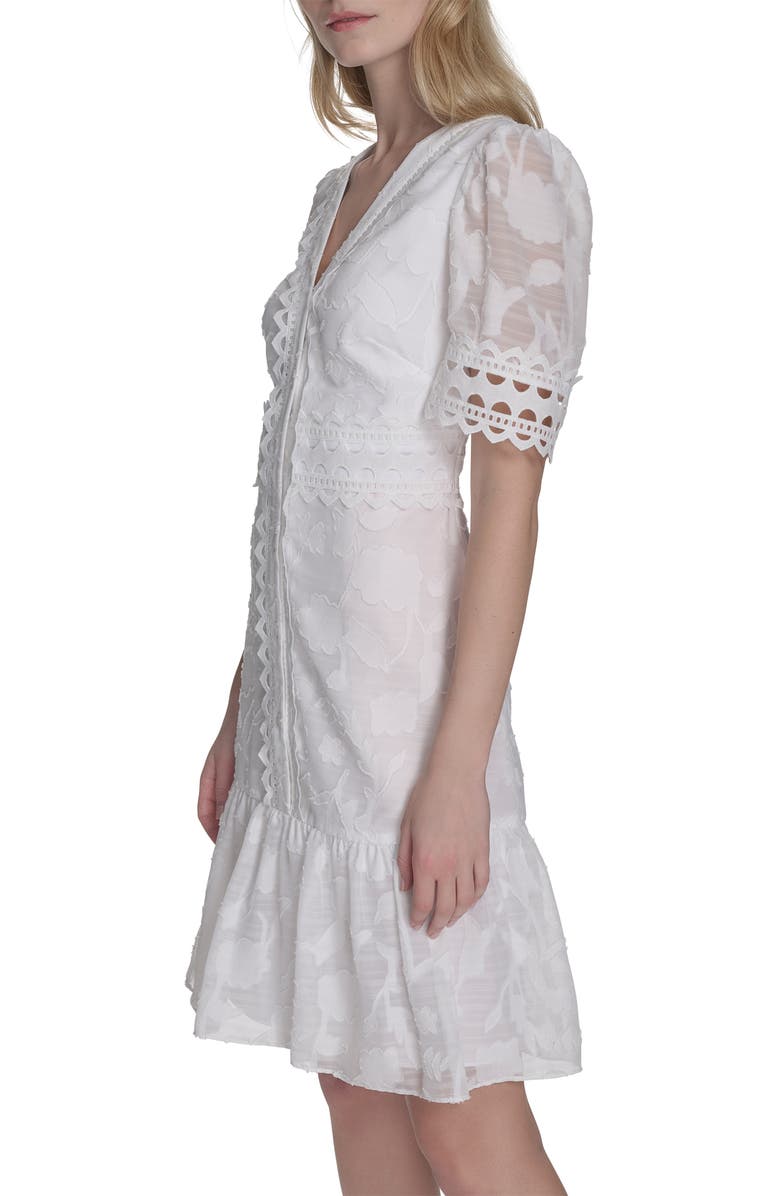 Eliza J Short Sleeve Floral Burnout Shirtdress, Alternate, color,