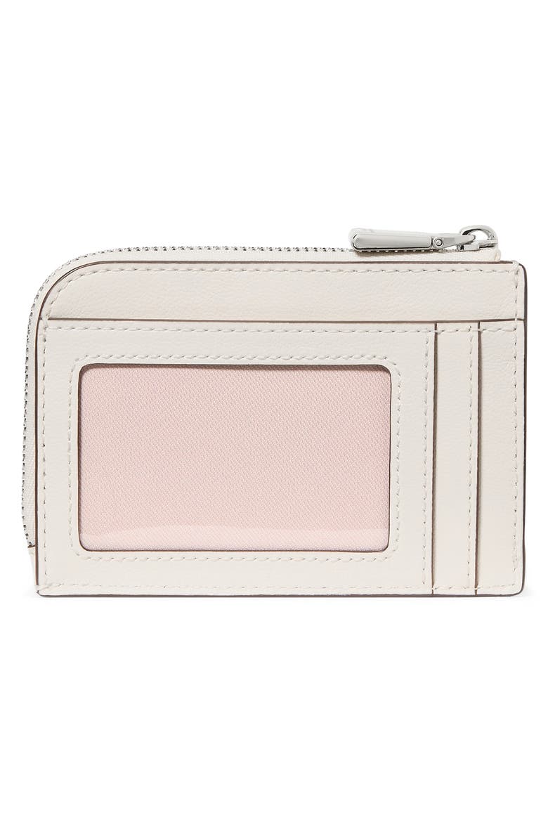 Mini Critter Leather Zip Card Case, Alternate, color, CASHEW MILK