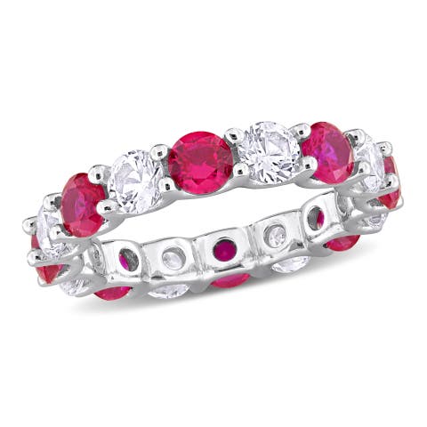 Lab-Created Gemstone Eternity Band Ring