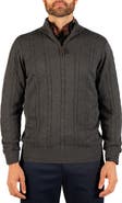 TailorByrd Cable Knit Quarter Zip Sweater