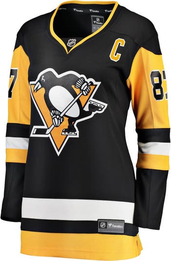 売れ筋商品|||ファナティクス カットソー トップス レディース Women's Sidney Crosby Black Pittsburgh Penguins Captain Patch  Breakaway Jersey Black FANATICS Women's Fanatics Sidney Crosby Black Pittsburgh