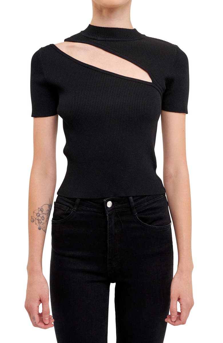 Endless Rose Cutout Mock Neck Top, Alternate, color,