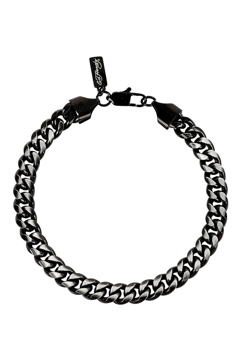 Men's Curb Chain Bracelet, Main, color, BLACK