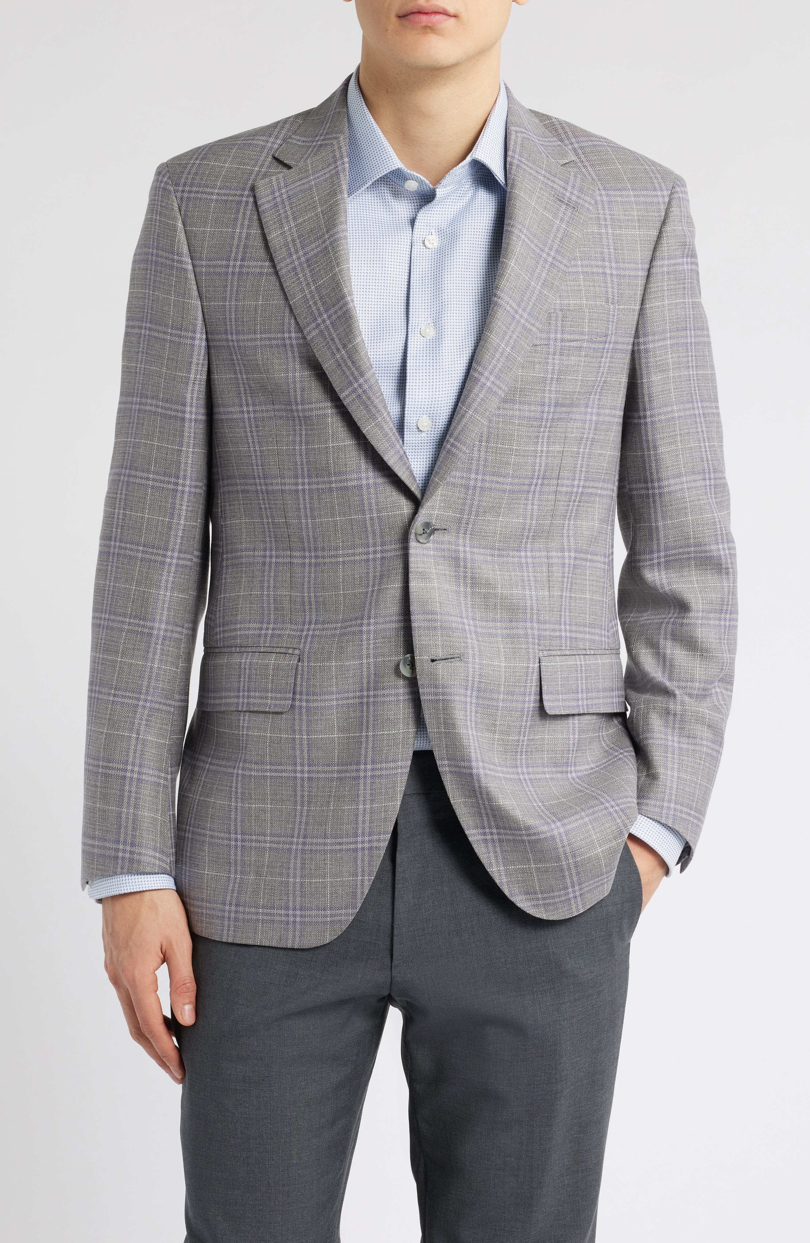 Peter Millar Flynn Classic Fit Plaid Wool Sport Coat