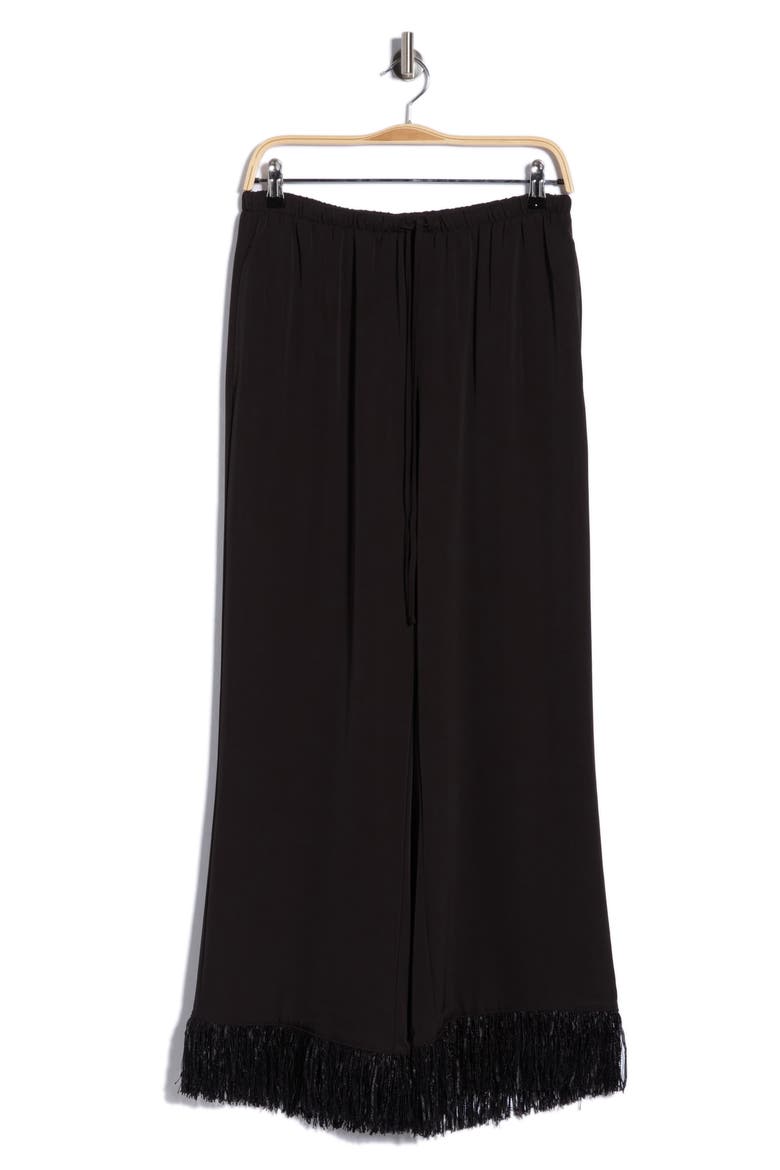 Fringe Wide Leg Pants, Alternate, color, BLACK