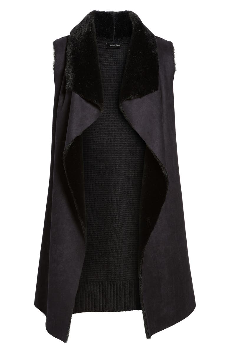 Love Token Faux Shearling Vest, Alternate, color, 