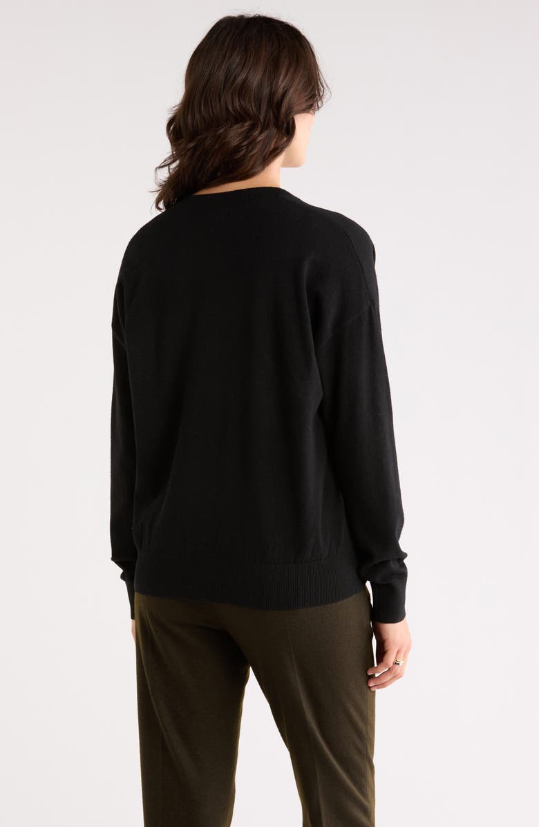 NORDSTROM RACK V-Neck Pullover Sweater, Alternate, color, Black