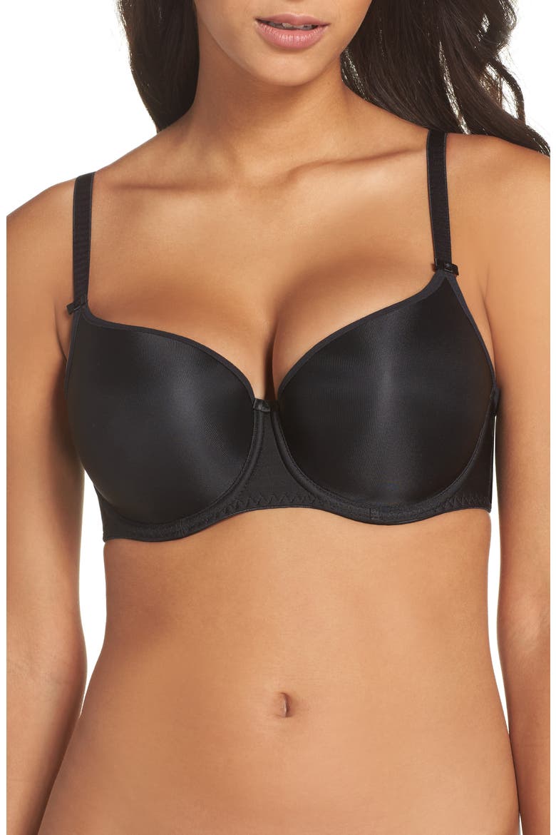 Underwire Smoothing T-Shirt Bra, Main, color, BLACK